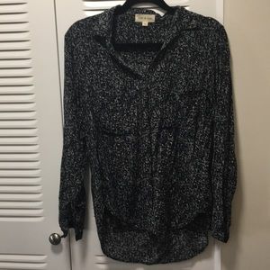 Black and white print blouse